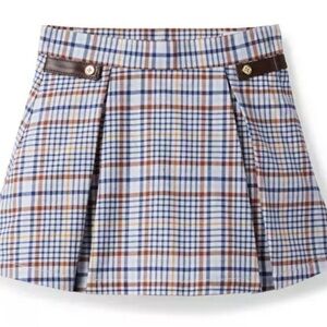 Janie & Jack Moonlight Blue Brown Plaid Schoolgirl Skirt Preppy Pleated 3